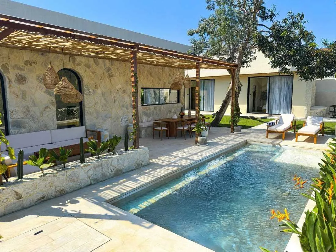 3 Bedroom Mediterranean Tropical Villa for Sale in Nyanyi Beach Area with Rice Field Views