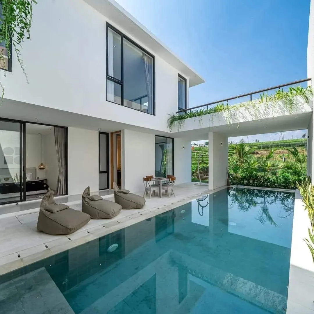 Monthly 3 Bedroom Rice Field and River View Villa in Pererenan Bali