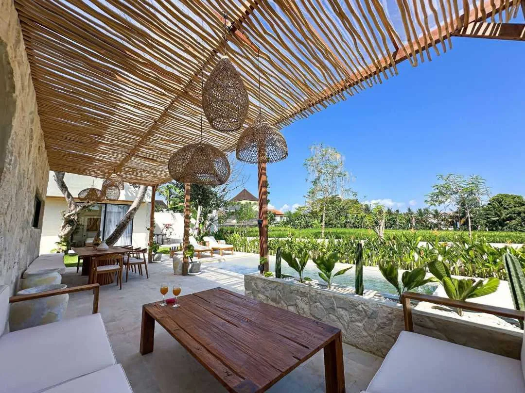 3 Bedroom Mediterranean Tropical Villa for Sale in Nyanyi Beach Area with Rice Field Views