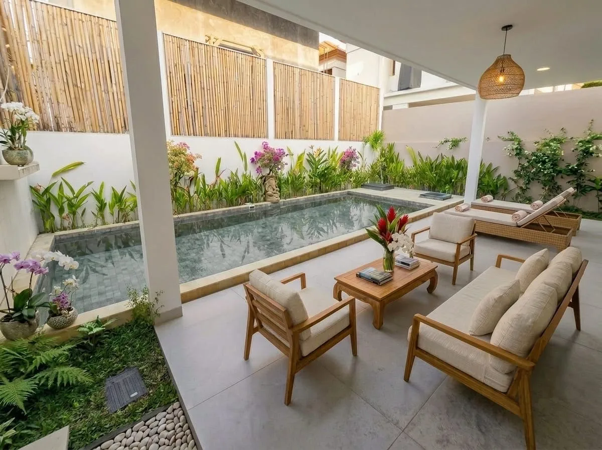 Yearly Brand New 3 Bedroom Modern Tropical Villa for Rent in Kerobokan Bali