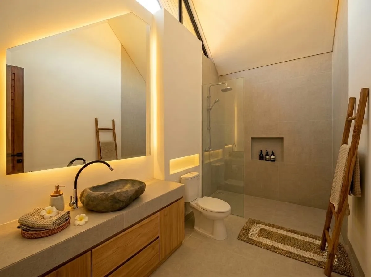 Yearly Brand New 3 Bedroom Modern Tropical Villa for Rent in Kerobokan Bali