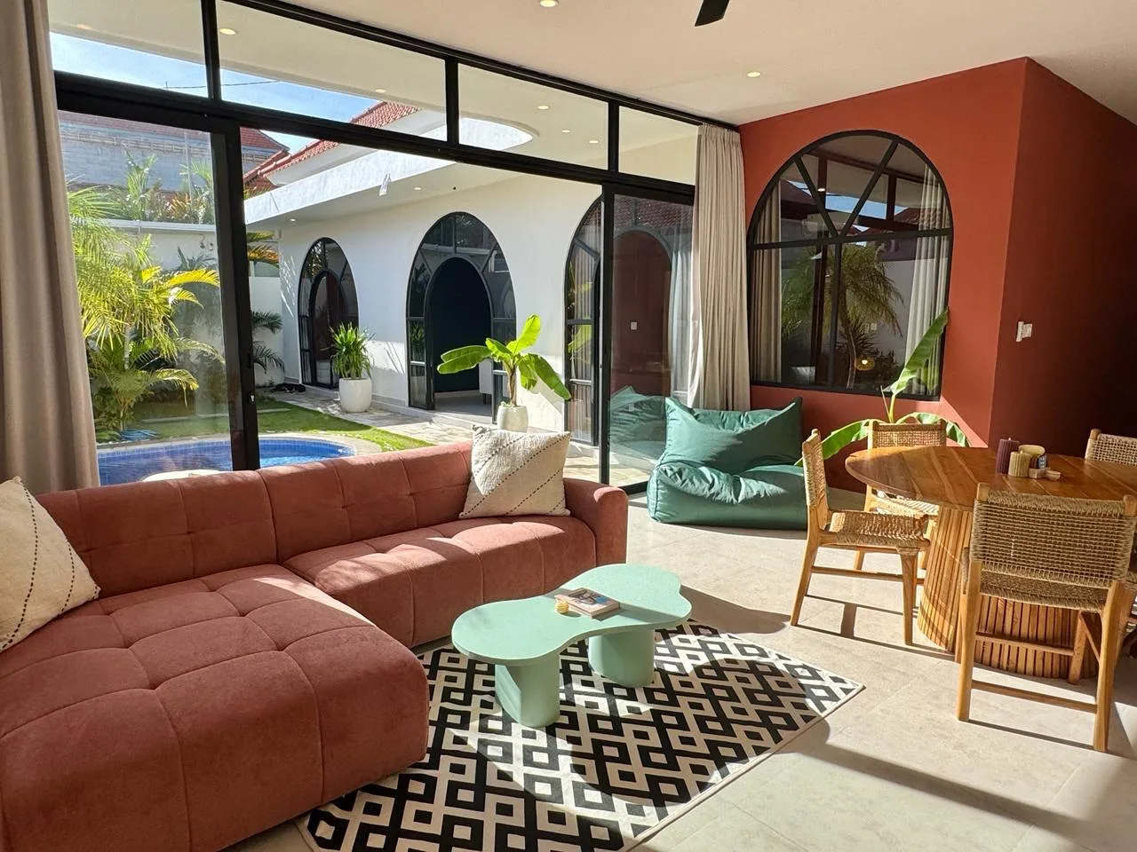 Monthly 1 Bedroom Rental Villa with 2 Office Rooms in Pererenan Bali